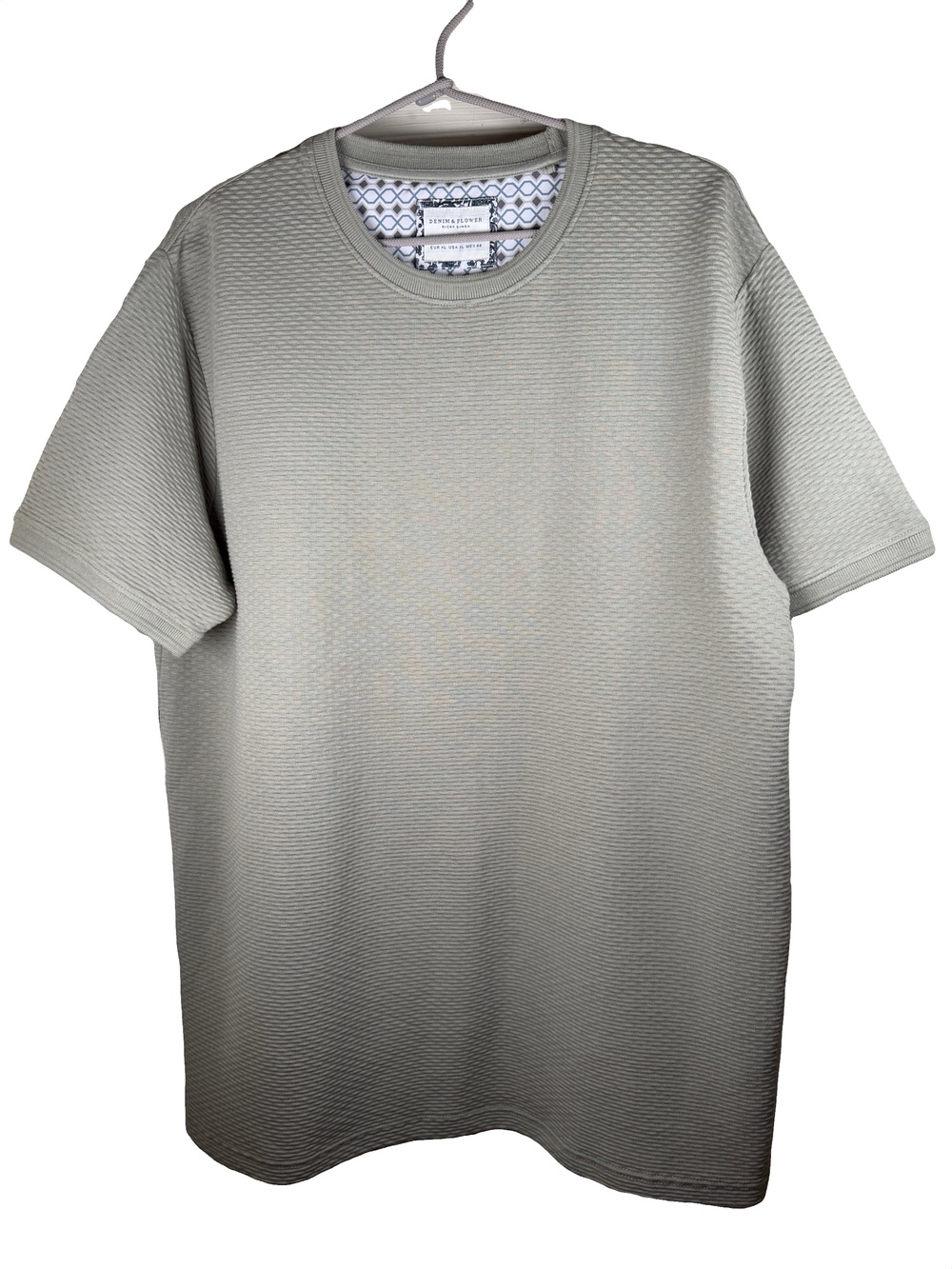 Denim & Flower Ricky Singh Men's Textured Jacquard Crew Neck T-Shirt XL